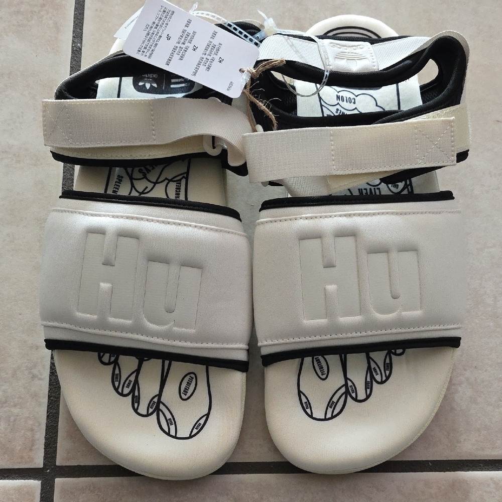 adidas Cream and Black Sandals